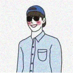 读者头像占位图，朱批红描边像素头像